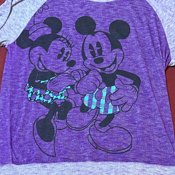 Disney Parks Purple Long Sleeve Tee with Mickey and Minnie Size L - Picture 6 of 9
